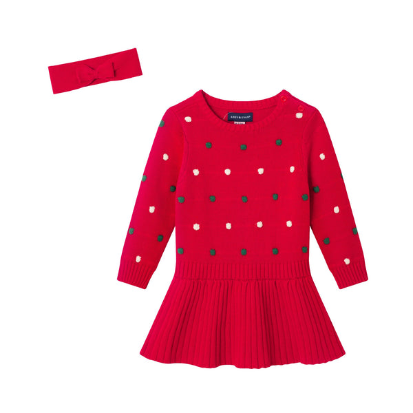 infant-dress-headband-set-festive-dot Sophia's StyleDress-1